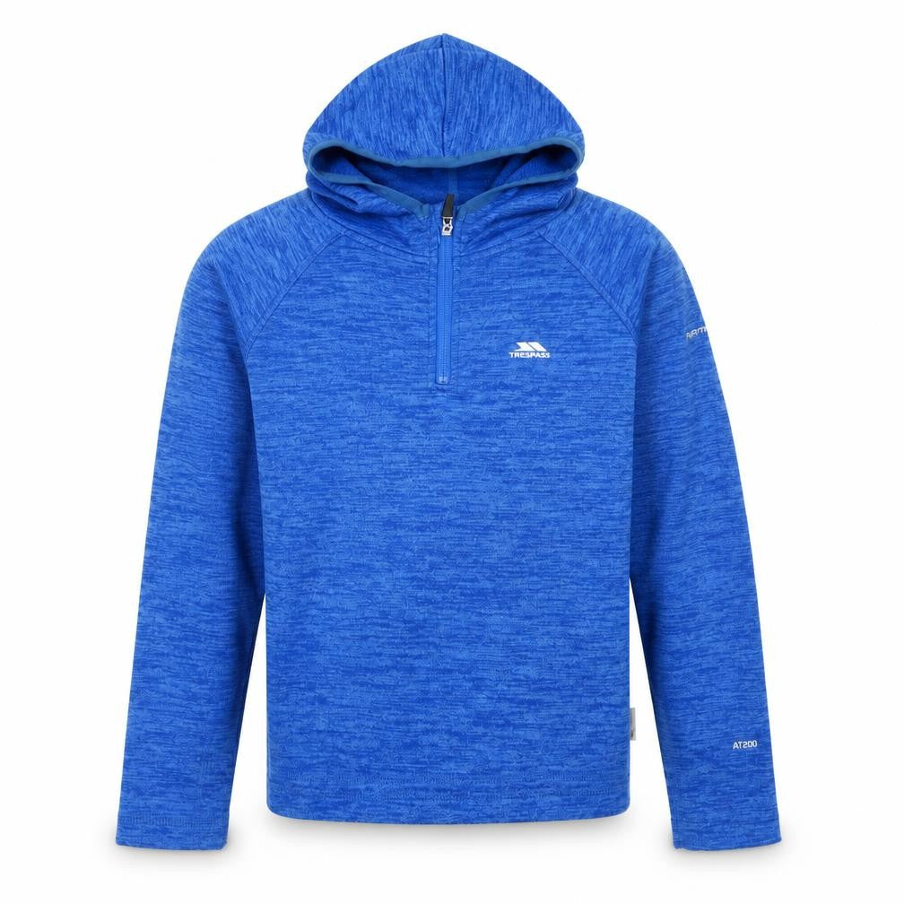 Trespass Boys Blue 9-10 Years 1/2 Zip Hooded Pullover Sweatshirt