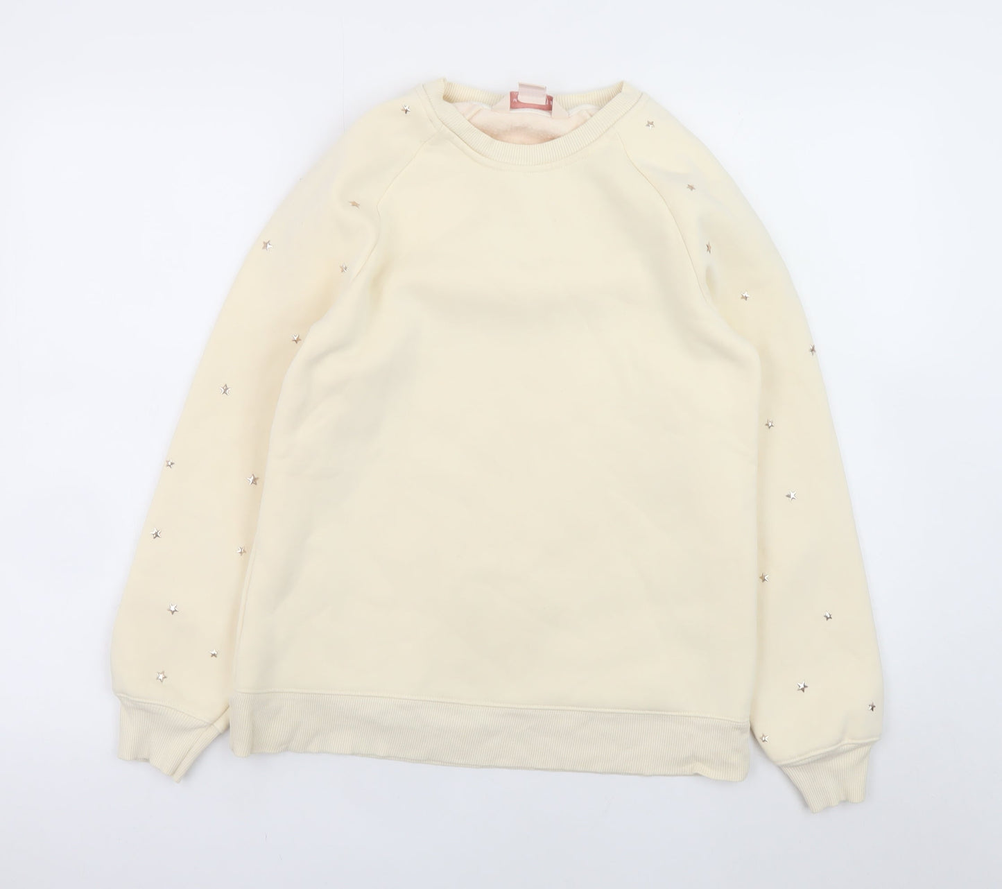 Mauvette Womens Beige Embellished Pullover Sweatshirt UK 8
