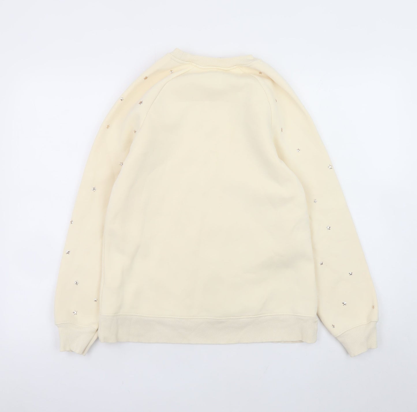 Mauvette Womens Beige Embellished Pullover Sweatshirt UK 8