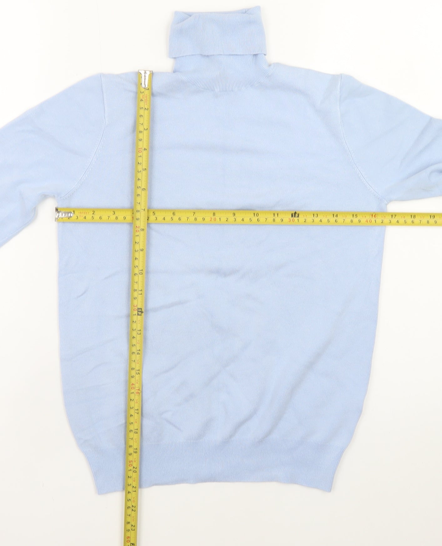 ZARA Womens Blue Roll Neck Long Sleeve Pullover Jumper Size 12