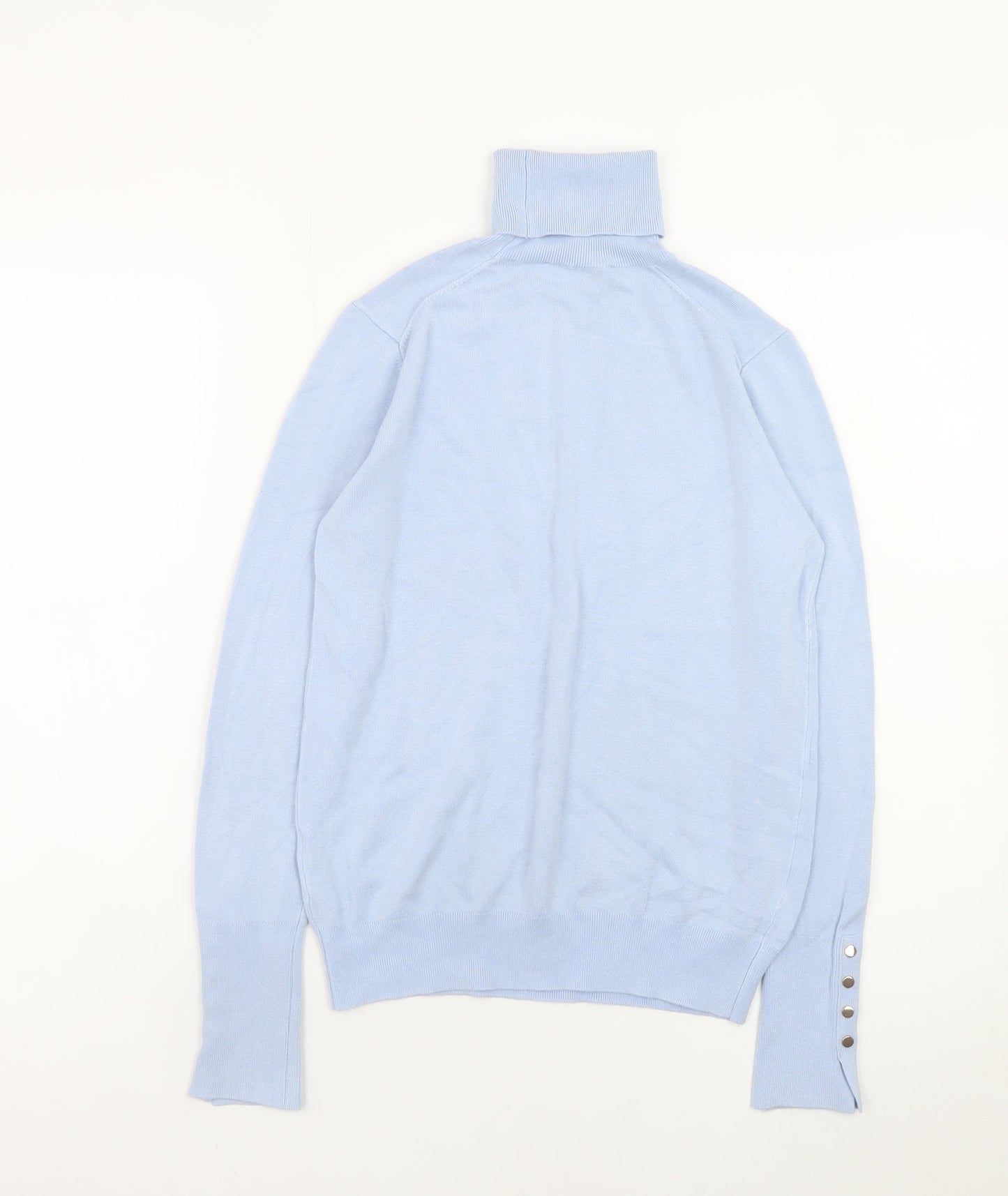 ZARA Womens Blue Roll Neck Long Sleeve Pullover Jumper Size 12