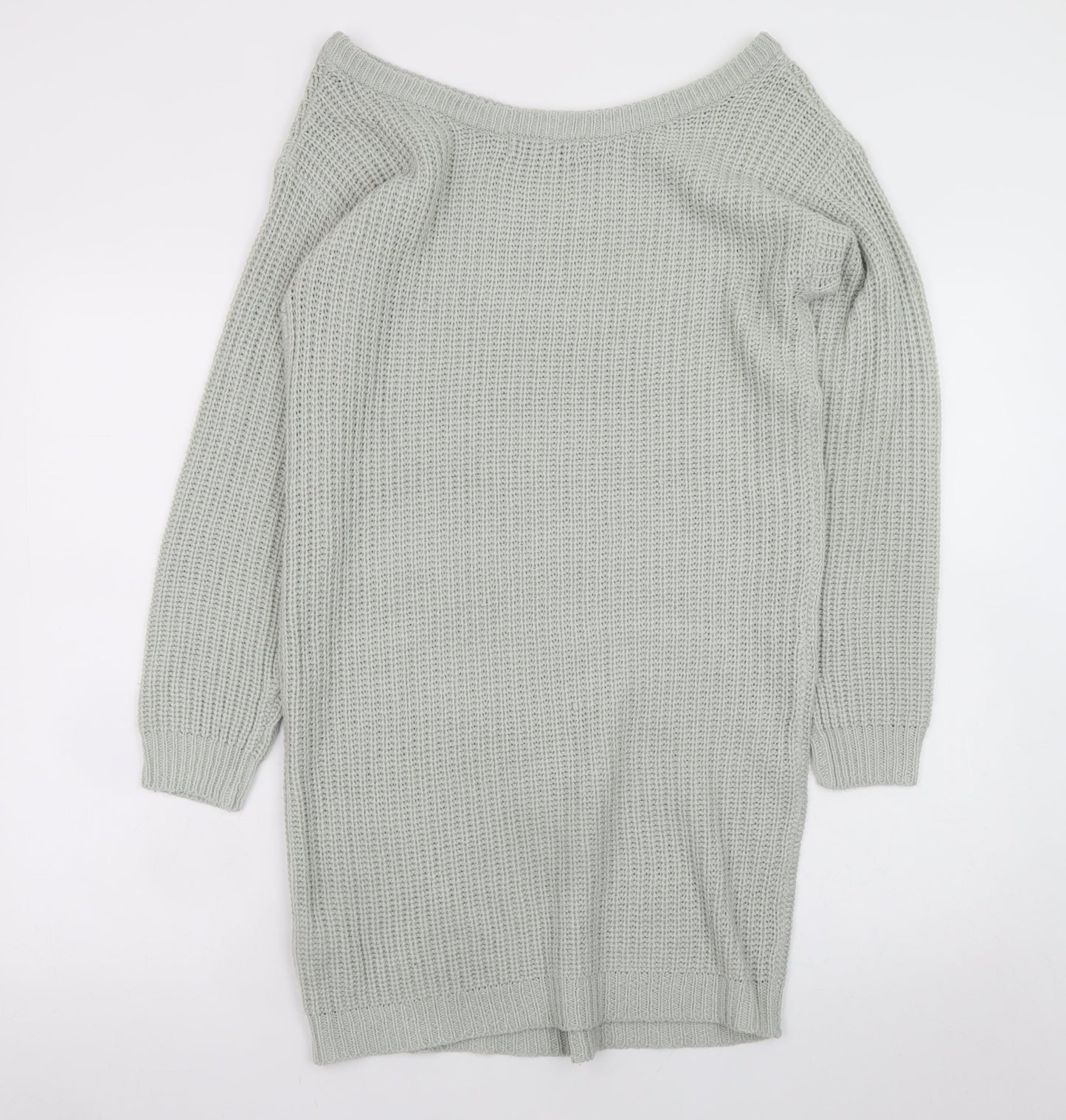 Missguided Women’s Grey Knit Jumper Dress UK 6 Long Sleeve