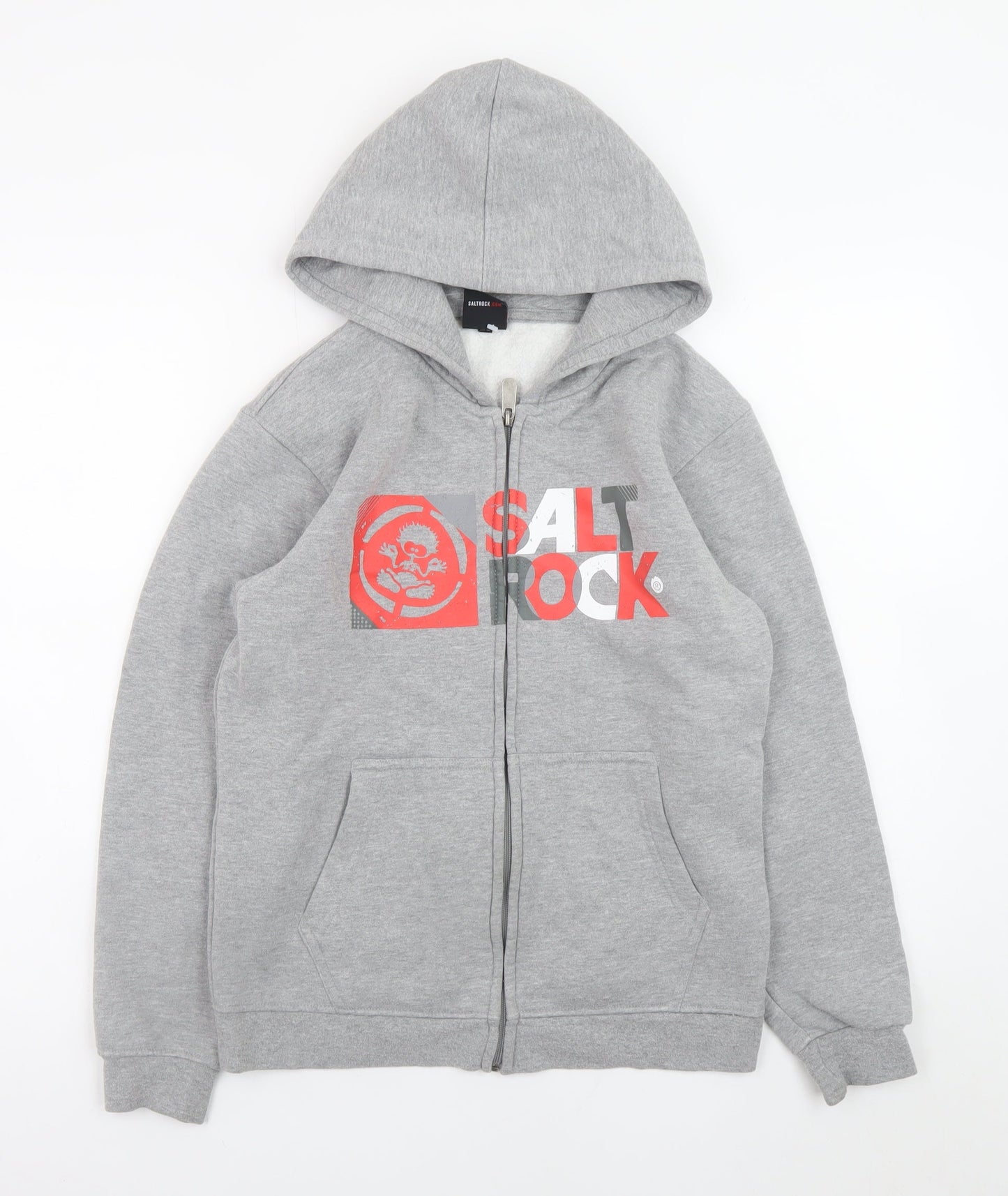 Saltrock Grey Full Zip Hoodie Teens Size 12 Slim Fleece Lined