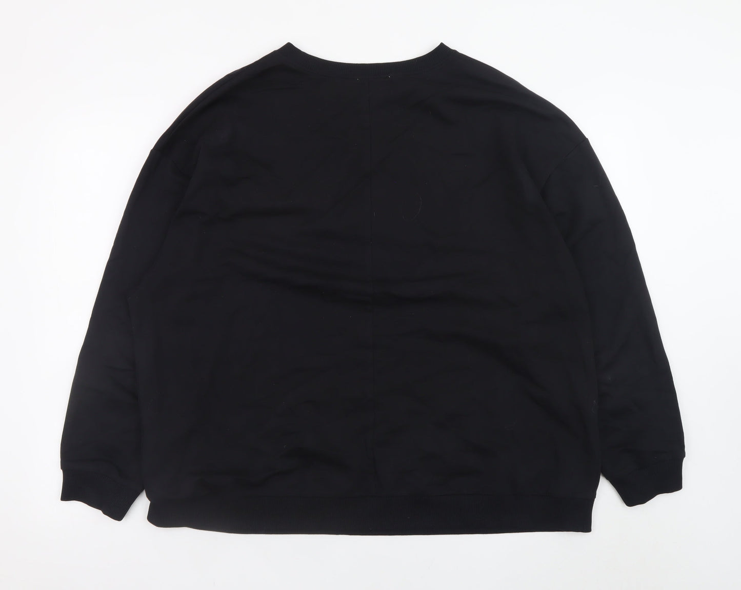 Zara Trafaluc Women Black Star Embellished Sweatshirt Size 8