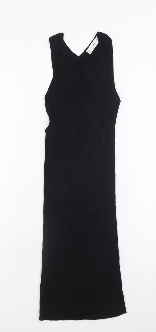 MNG Women’s Black Sleeveless Bodycon Midi Dress XS
