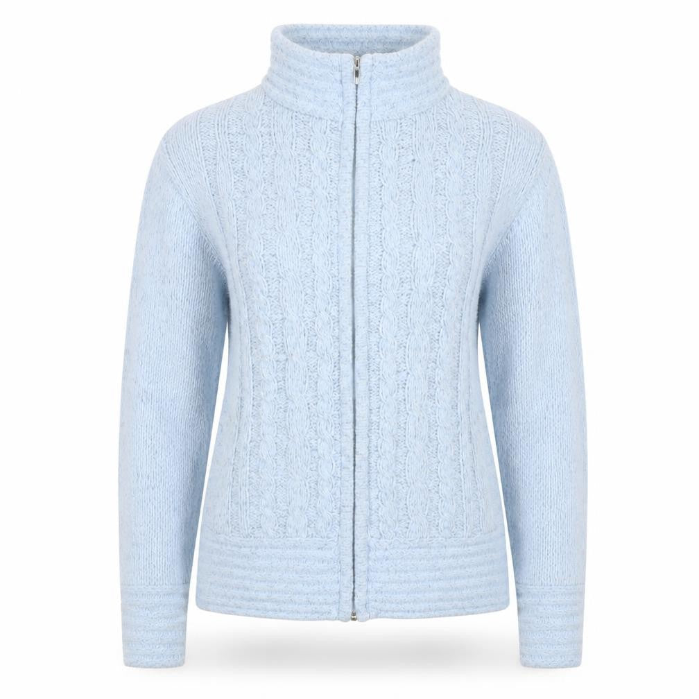Elizabeth Scott Women’s Blue Cable-Knit Full Zip Jumper S