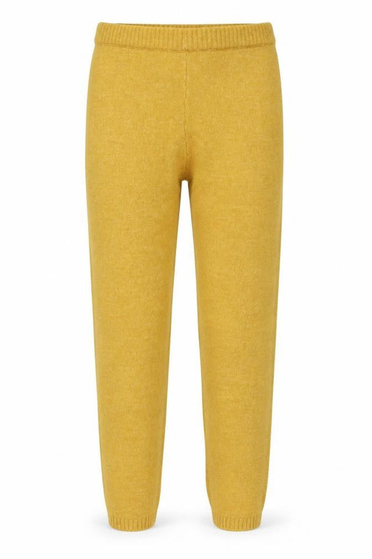 Boohoo Womens Yellow Knit Jogger Trousers Size L Comfortable Winter Wear