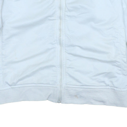 Puma Boys White & Black Track Jacket Size L Full Zip Sports Activewear