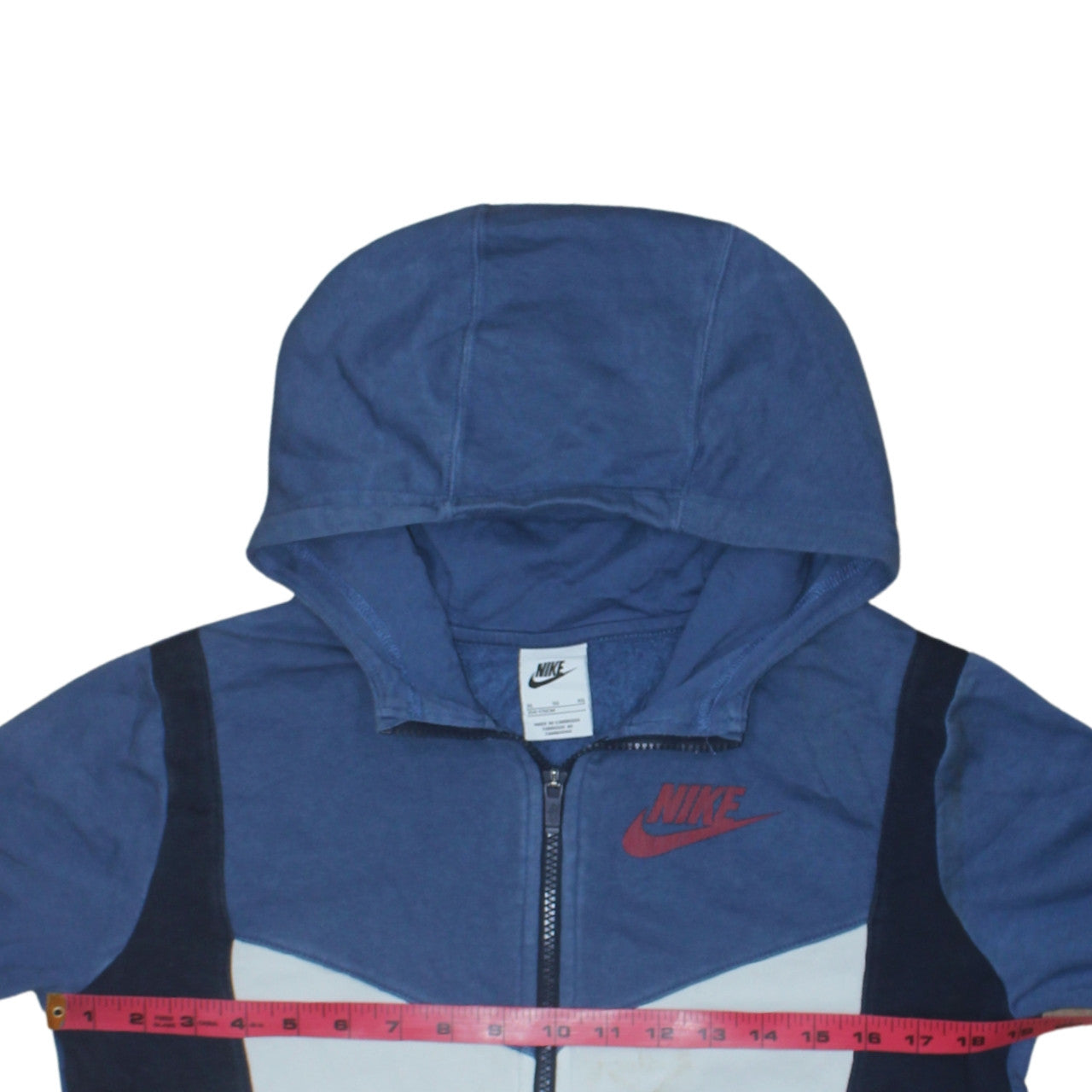 Nike Boys Blue XL Full Zip Colourblock Hoodie Sweatshirt