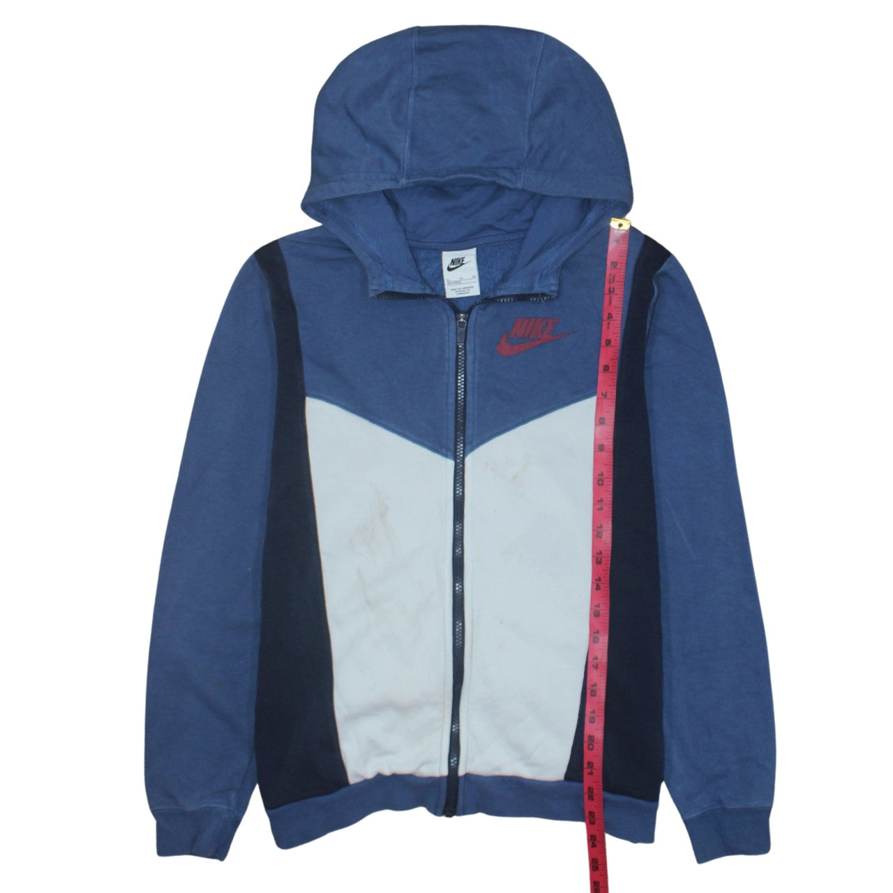 Nike Boys Blue XL Full Zip Colourblock Hoodie Sweatshirt