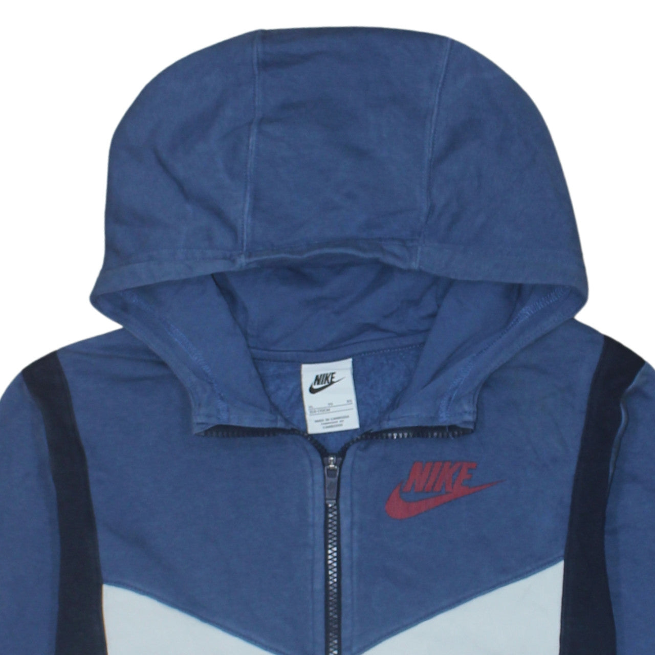 Nike Boys Blue XL Full Zip Colourblock Hoodie Sweatshirt