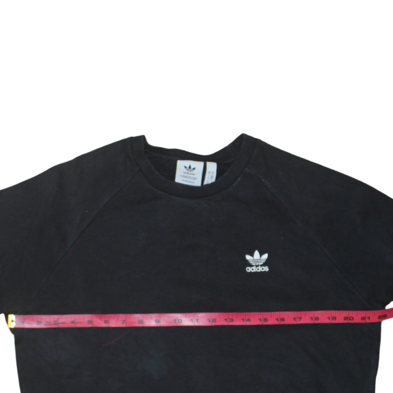 Adidas Mens Black Crew Neck Pullover Sweatshirt Size M