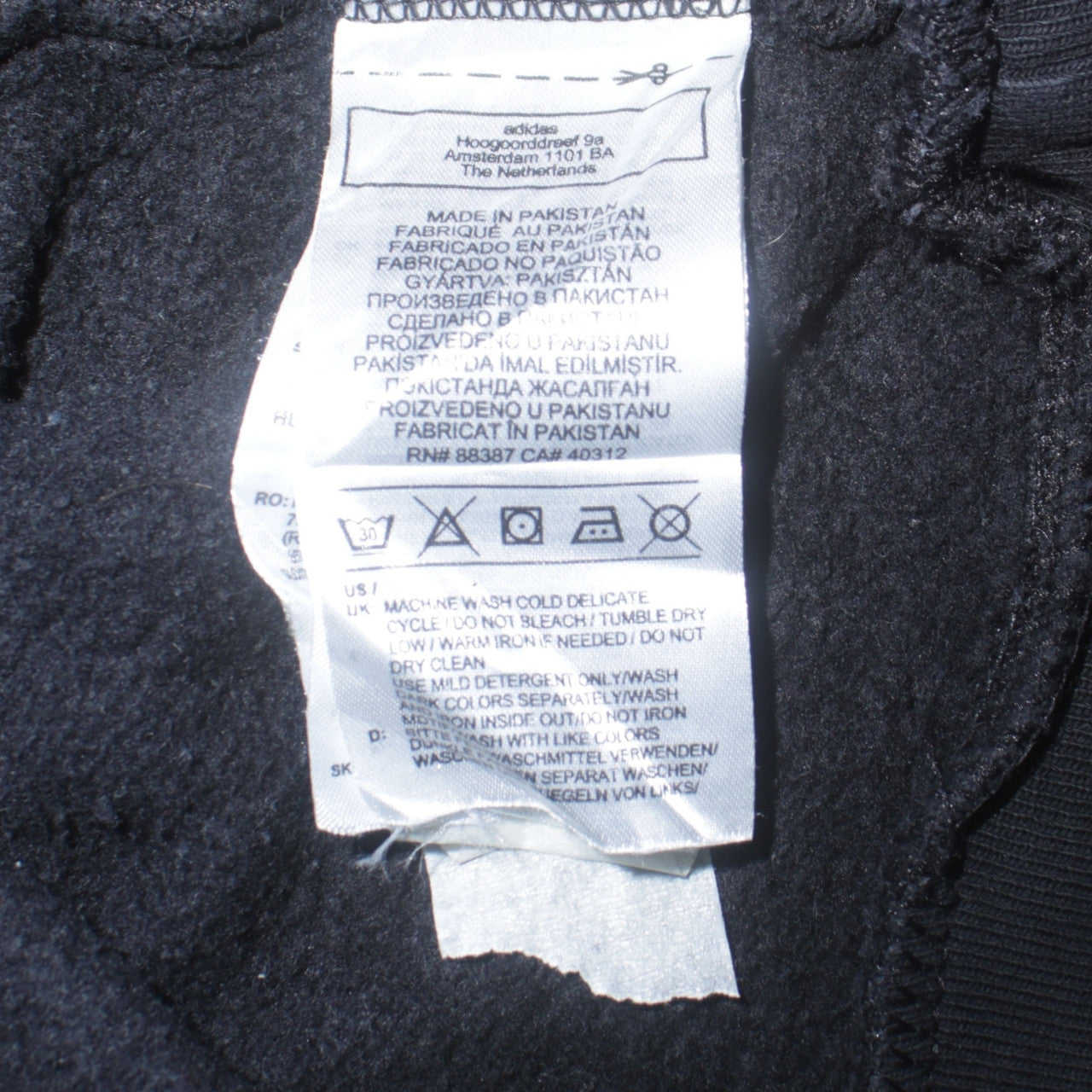 Adidas Mens Black Crew Neck Pullover Sweatshirt Size M