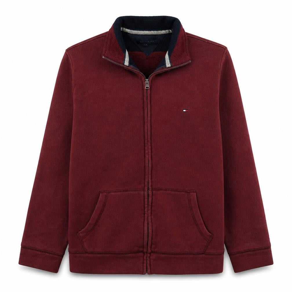 Tommy Hilfiger Men's Red Full Zip Cotton Sweatshirt L