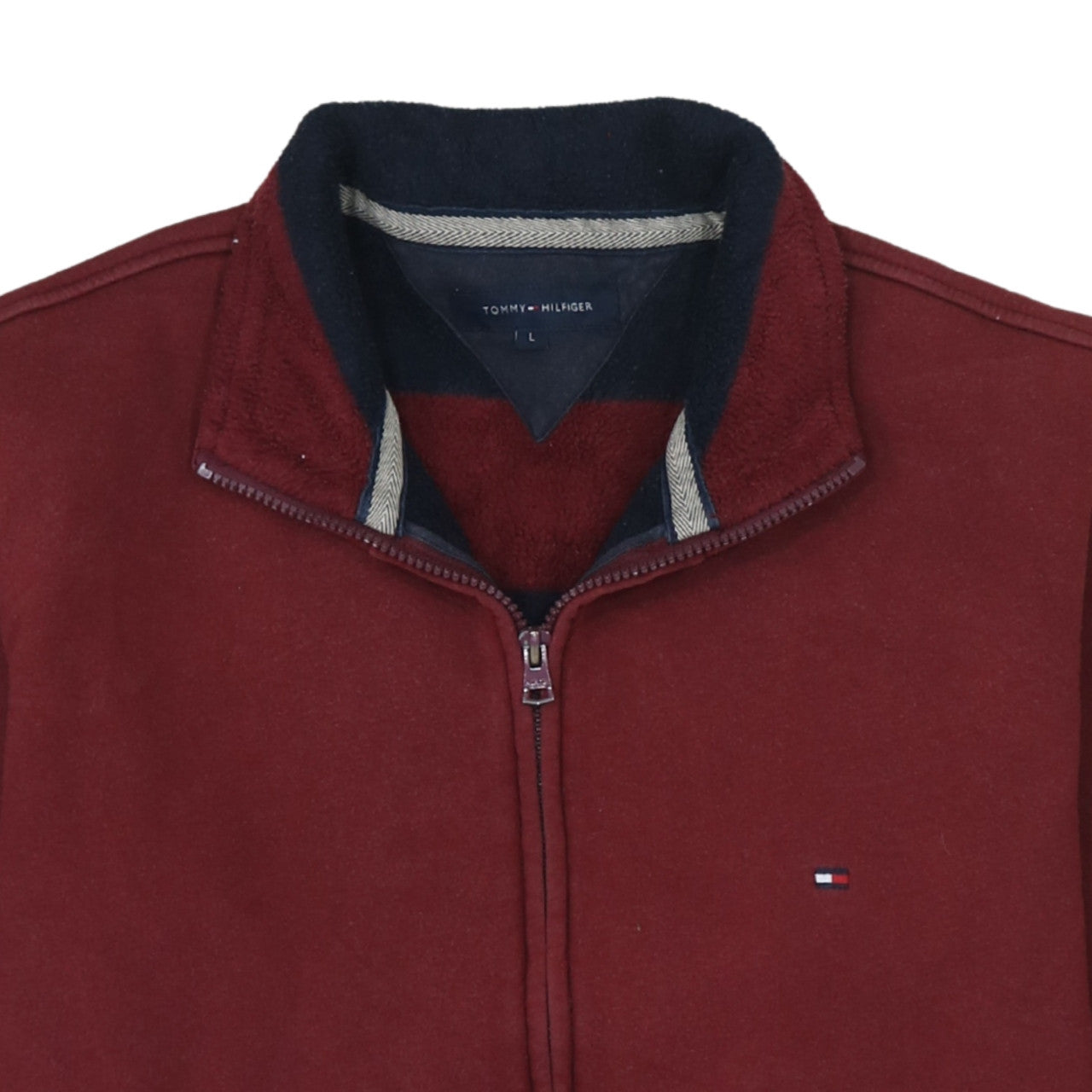 Tommy Hilfiger Men's Red Full Zip Cotton Sweatshirt L
