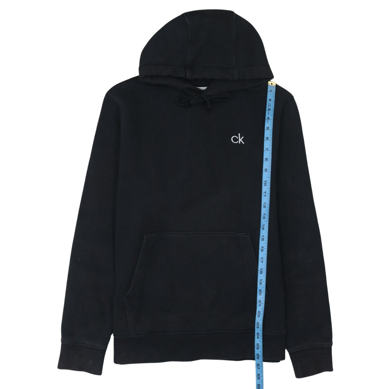 Calvin Klein Men’s Black Pullover Hoodie L Logo Fleece Sweatshirt