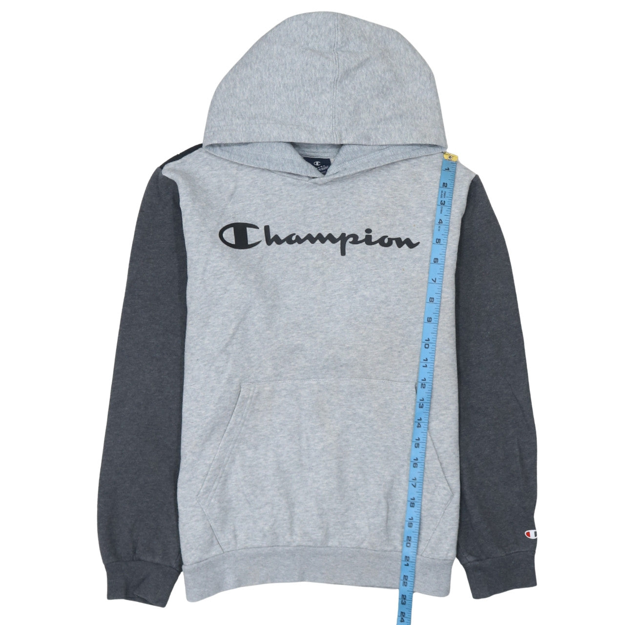 Champion Boys Grey Pullover Hoodie XL 13-14 Years Logo Fleece Sweatshirt