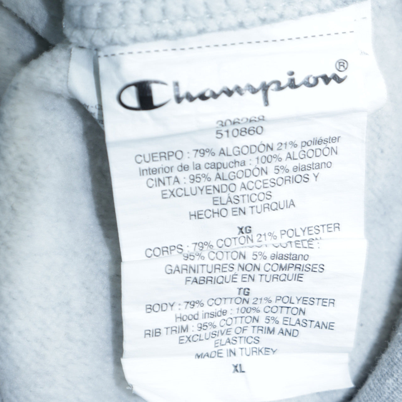 Champion Boys Grey Pullover Hoodie XL 13-14 Years Logo Fleece Sweatshirt