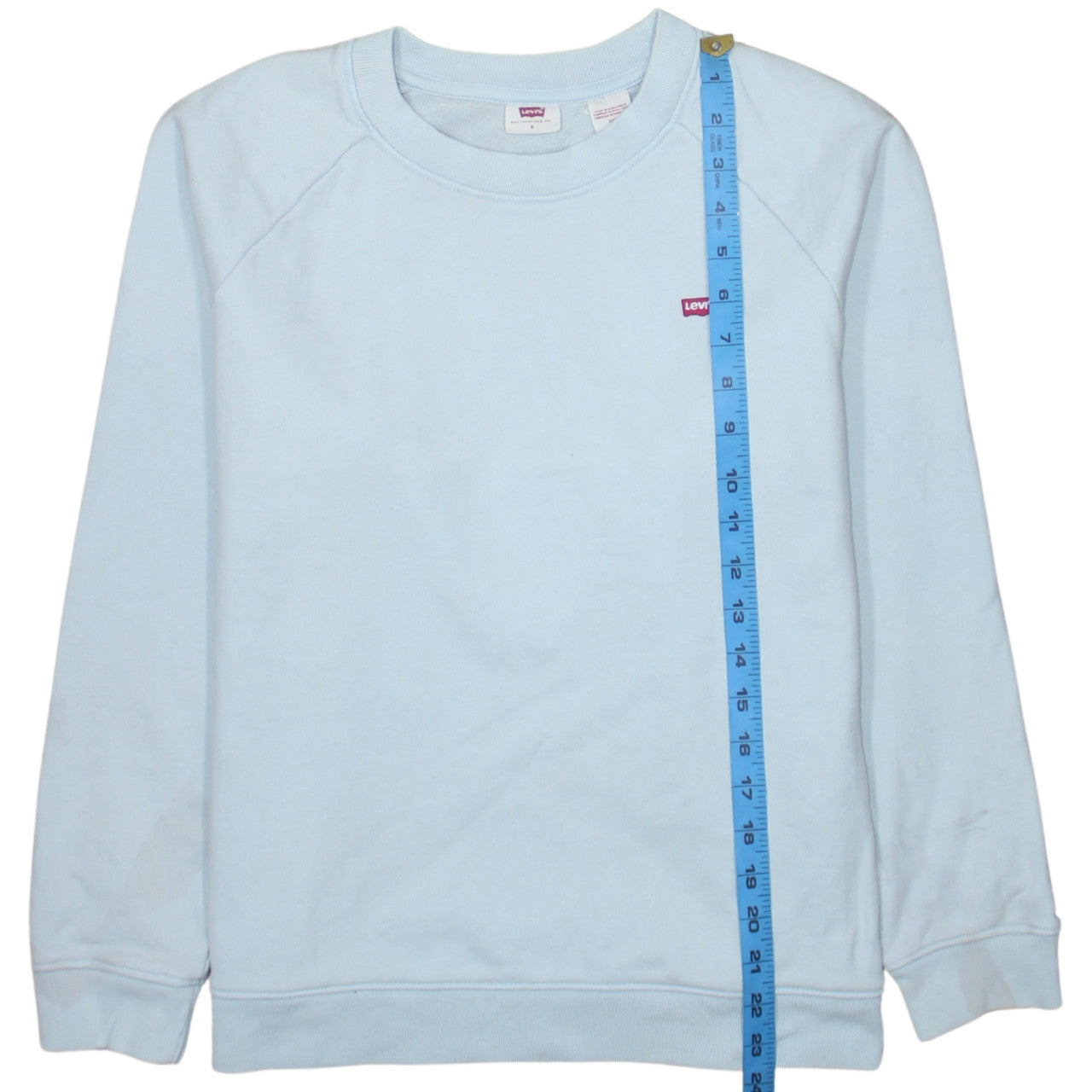 Levi's Men's Blue Cotton Crew Neck Pullover Jumper Size S
