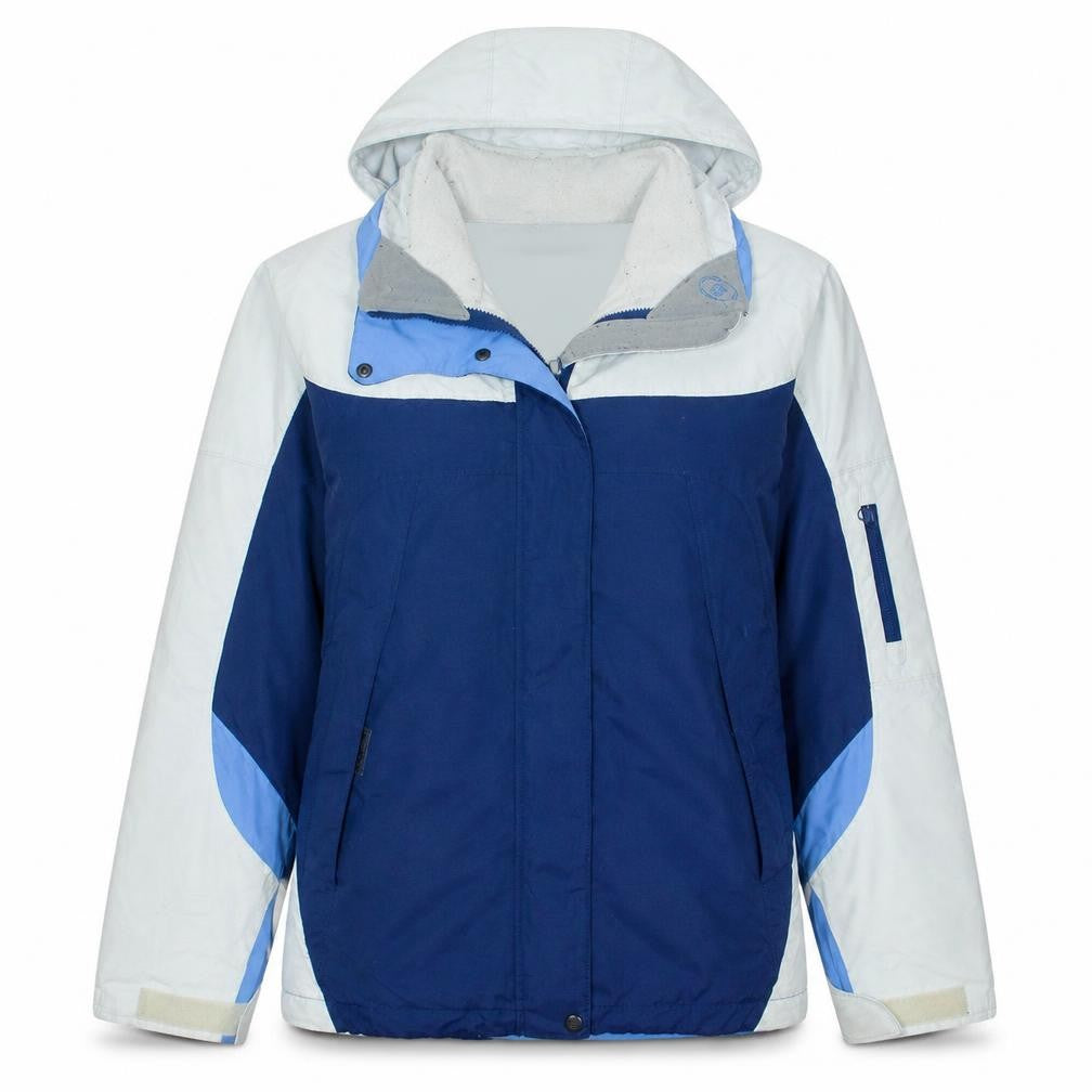 Columbia Women's Blue Ski Jacket L Hooded Waterproof Winter Coat