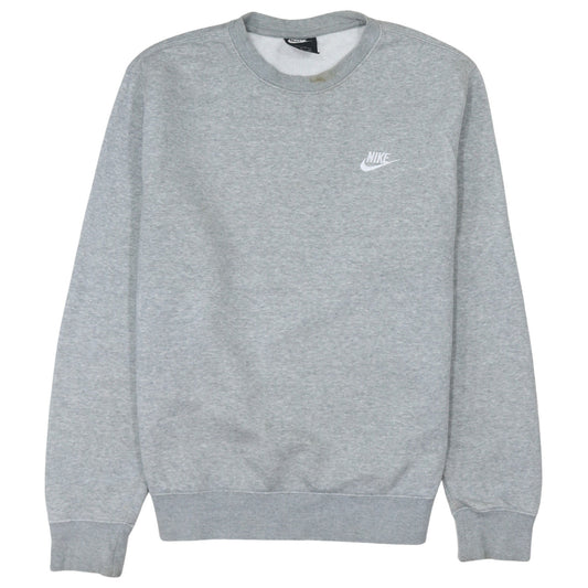 Nike Men's Grey Small Crew Neck Pullover Fleece Sweatshirt