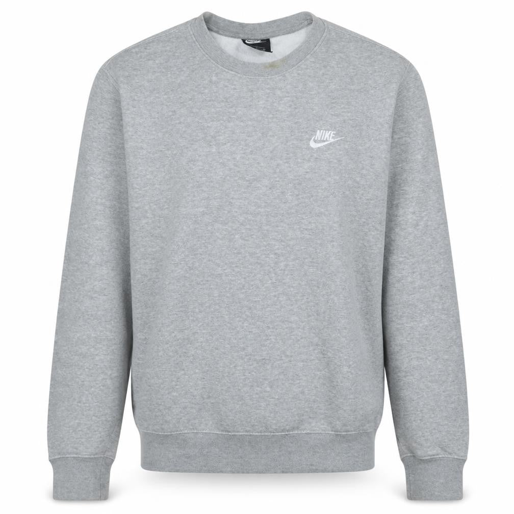 Nike Men's Grey Small Crew Neck Pullover Fleece Sweatshirt