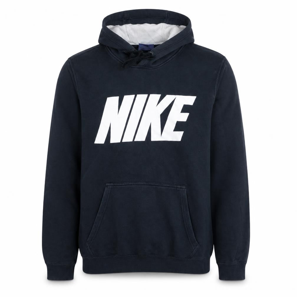 Nike Men's Black Pullover Hoodie Small Graphic Logo Fleece