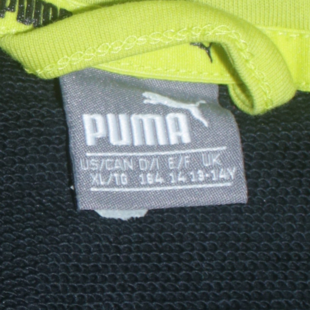 Puma Boys Black Full Zip Hoodie 14-15 Years Graphic Print Fleece
