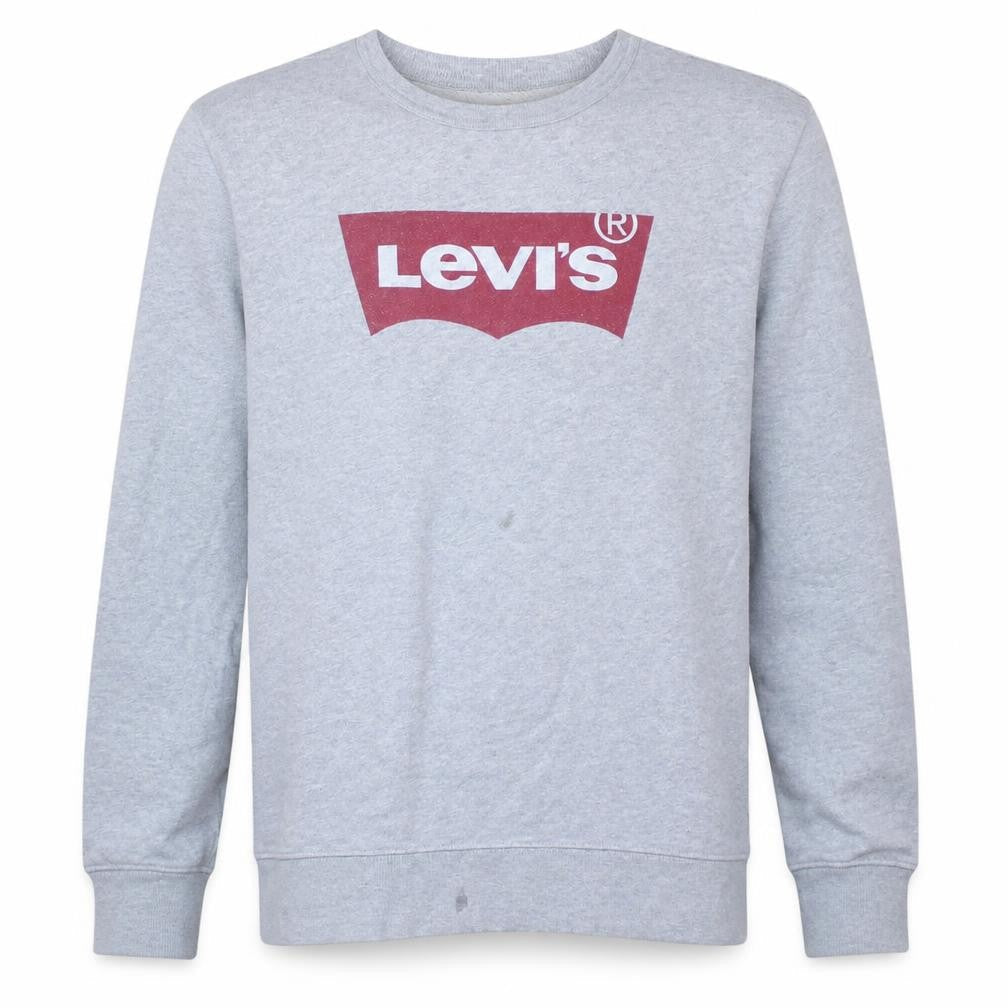 Levi's Men's Grey Crew Neck Pullover Sweatshirt M Logo Print
