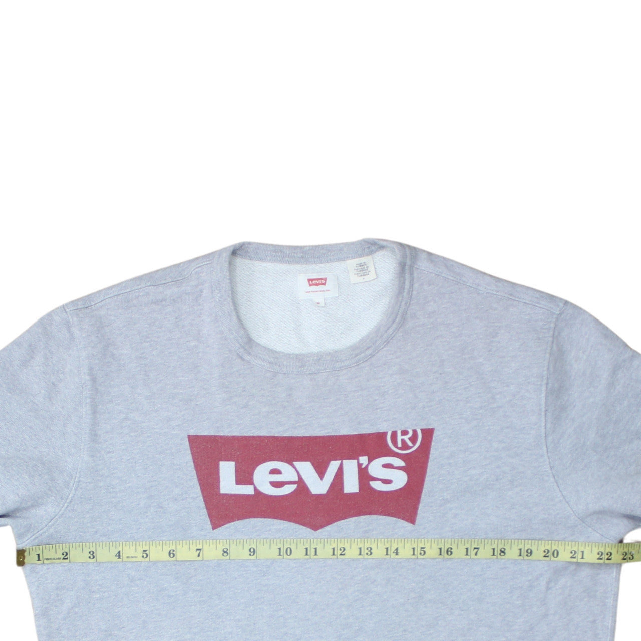Levi's Men's Grey Crew Neck Pullover Sweatshirt M Logo Print