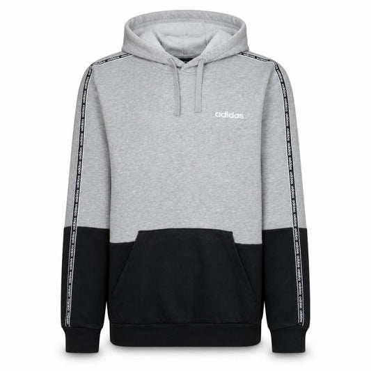 Adidas Men's Grey Pullover Hoodie Small Logo Sports Fleece