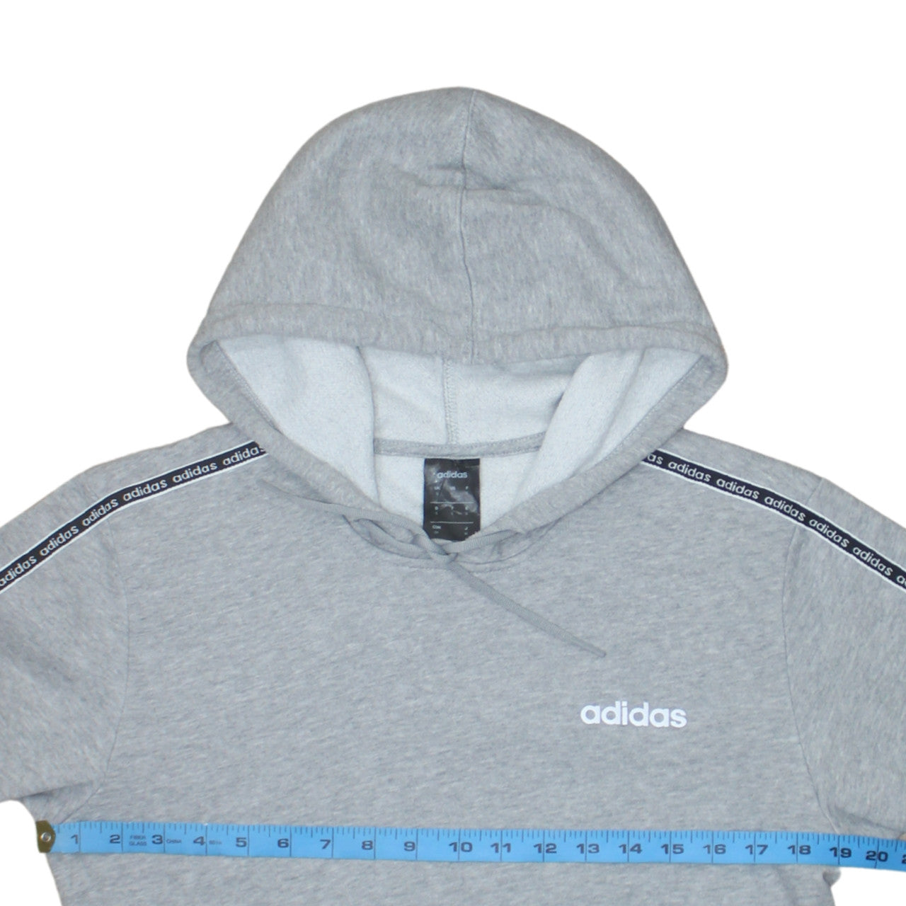 Adidas Men's Grey Pullover Hoodie Small Logo Sports Fleece