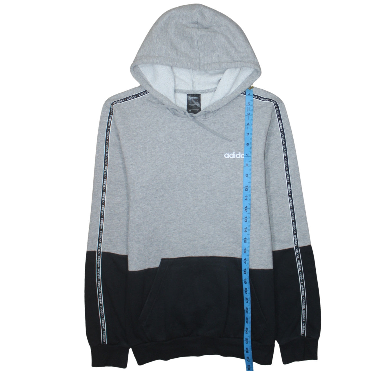Adidas Men's Grey Pullover Hoodie Small Logo Sports Fleece