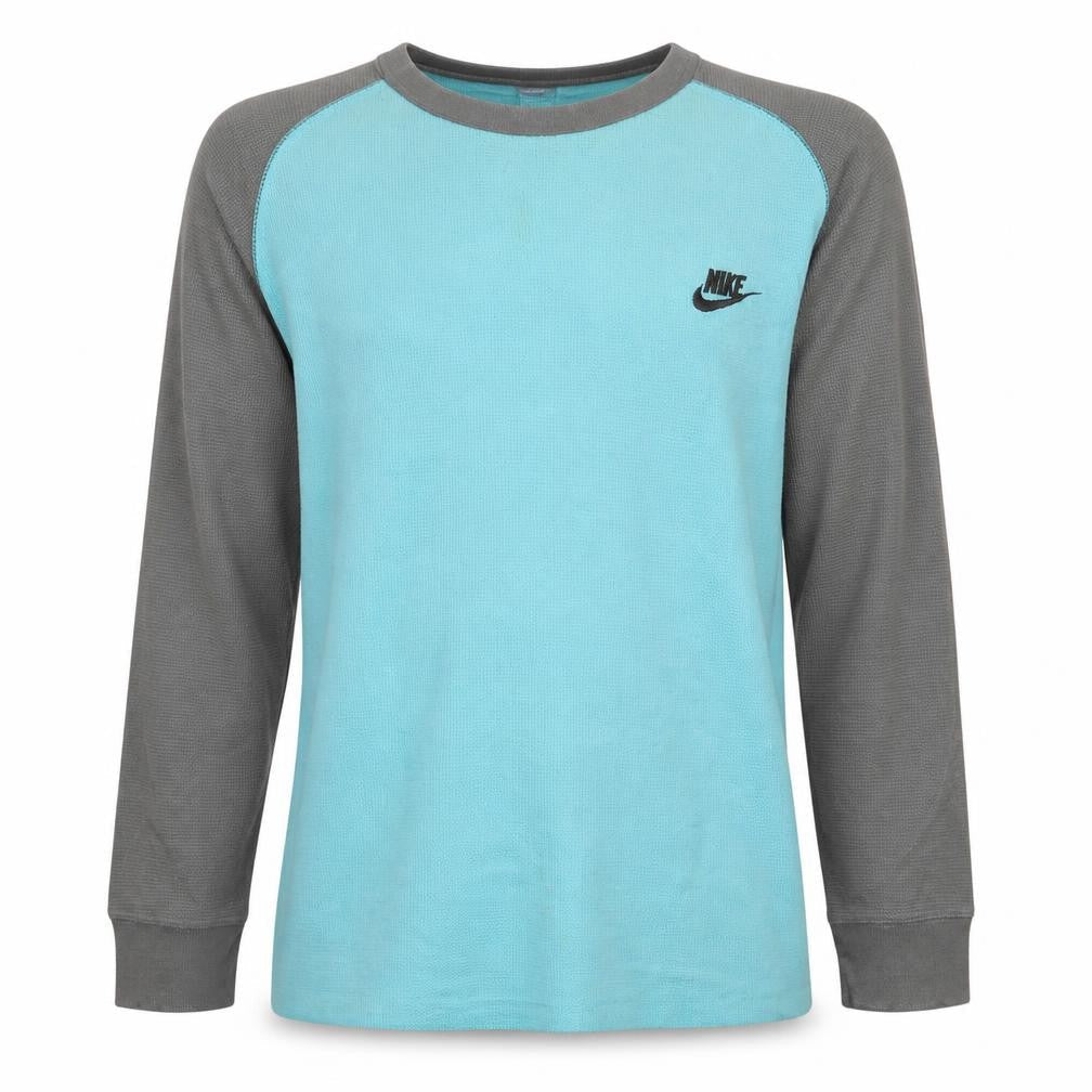 Nike Men's Blue XL Waffle Knit Crew Neck Long Sleeve Pullover Jumper