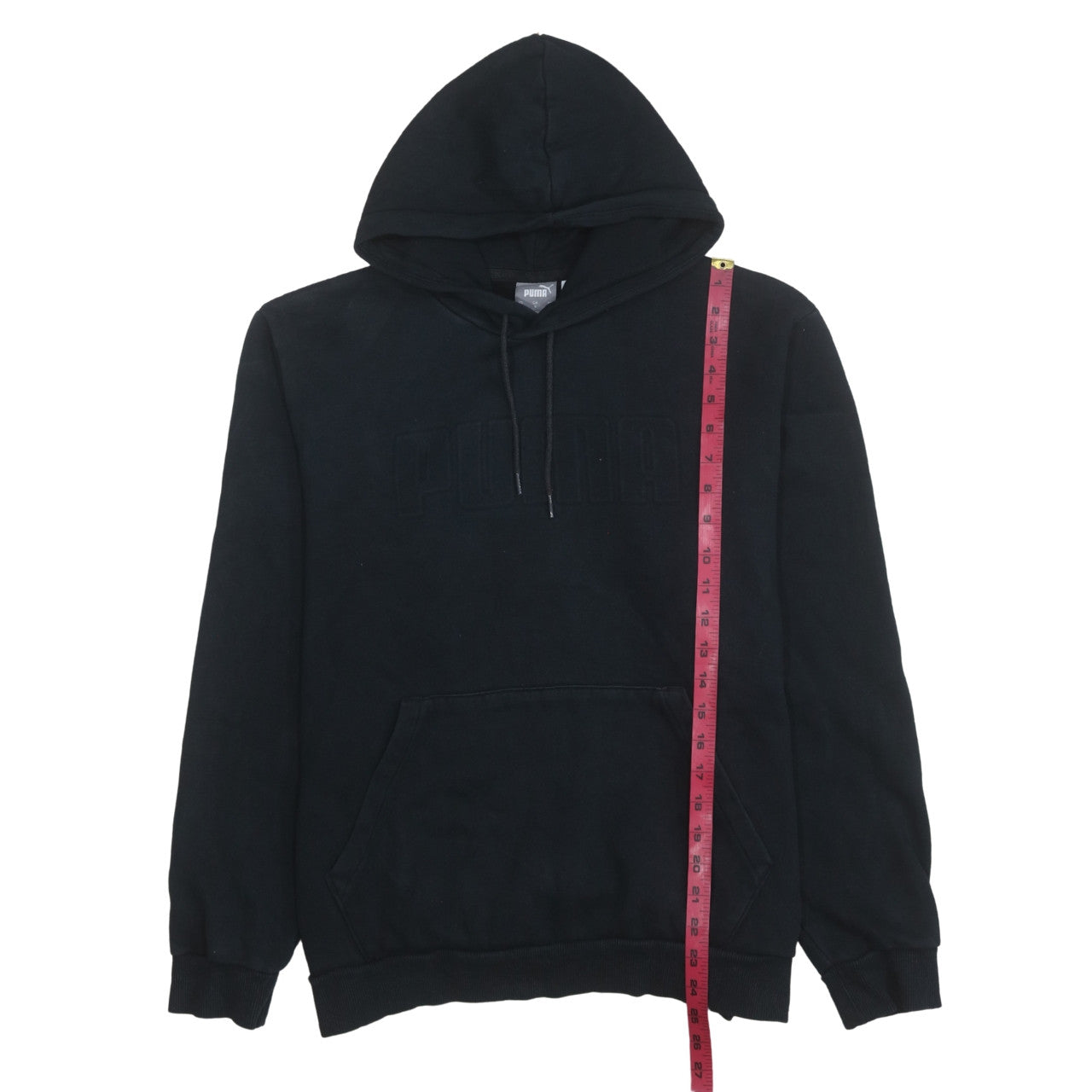 Puma Womens Black Large Pullover Hoodie with Logo Detail
