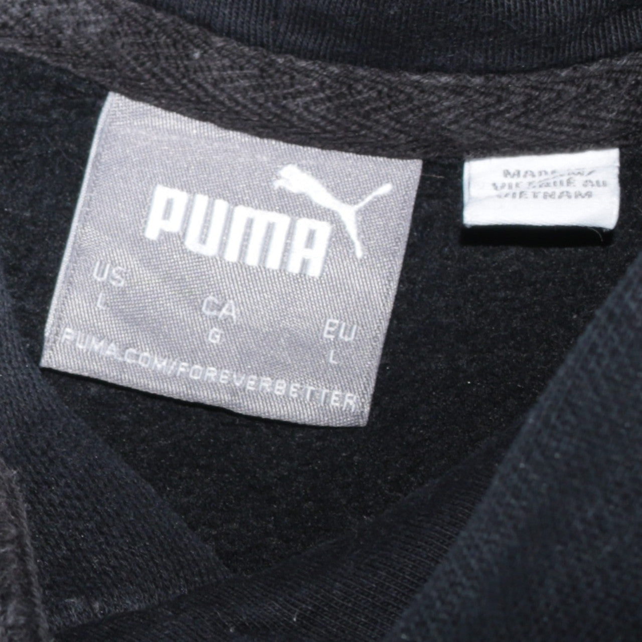 Puma Womens Black Large Pullover Hoodie with Logo Detail
