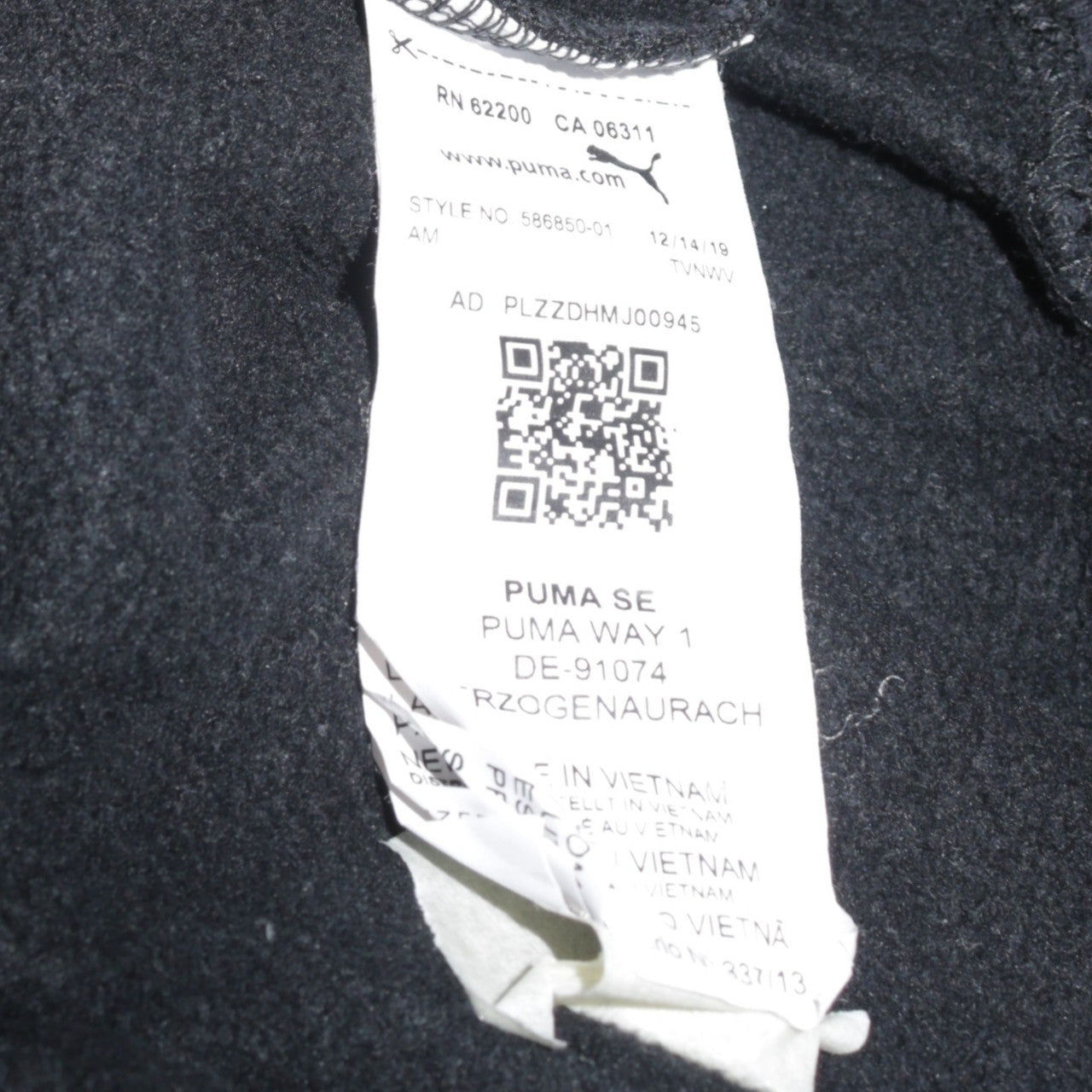 Puma Womens Black Large Pullover Hoodie with Logo Detail