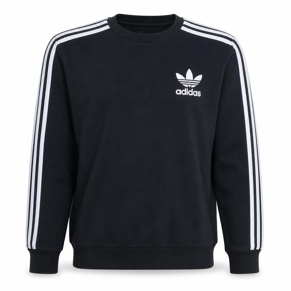 Adidas Men's Black Crew Neck Sweatshirt Size M Pullover Logo