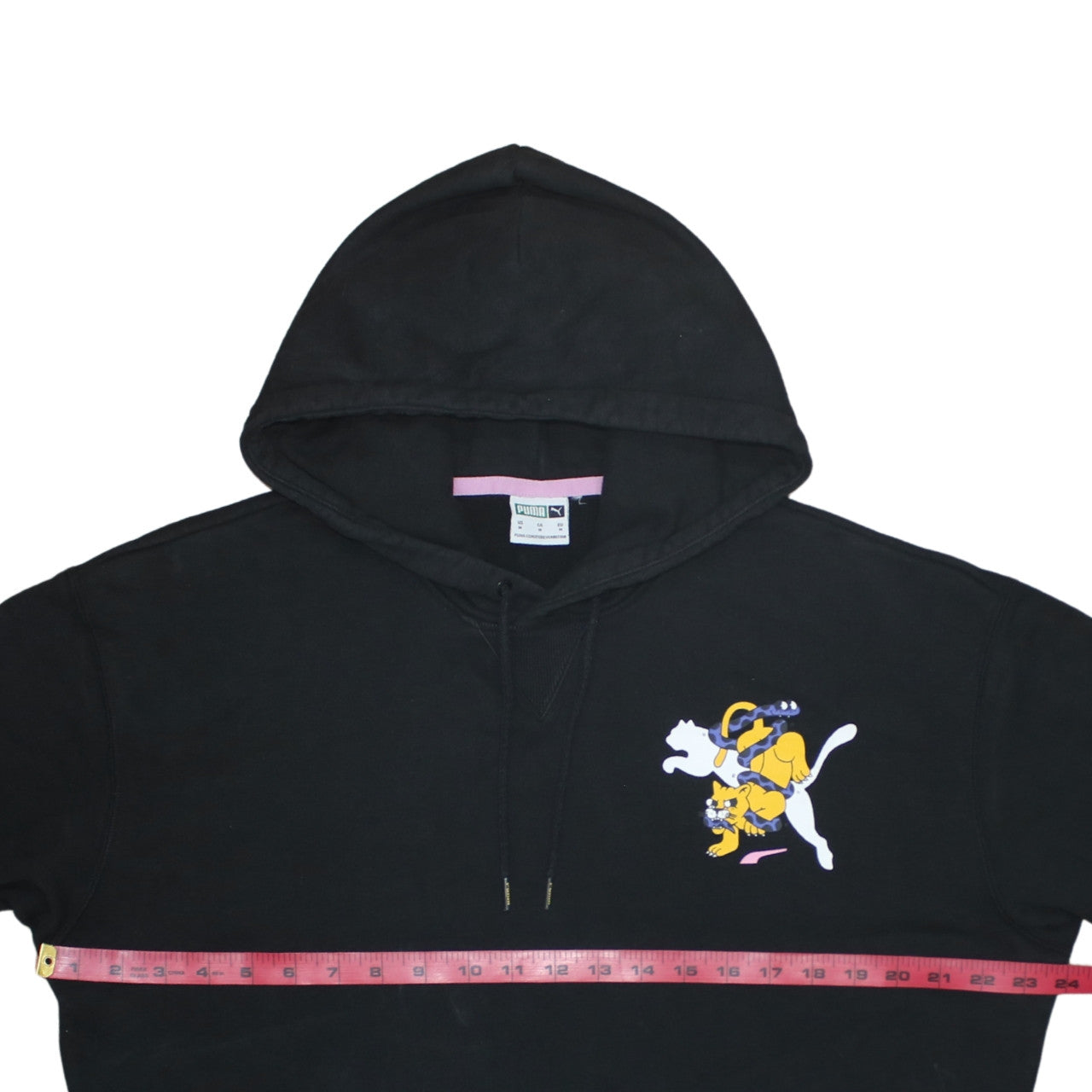 Puma x Tom and Jerry Black Graphic Pullover Hoodie Medium Womens
