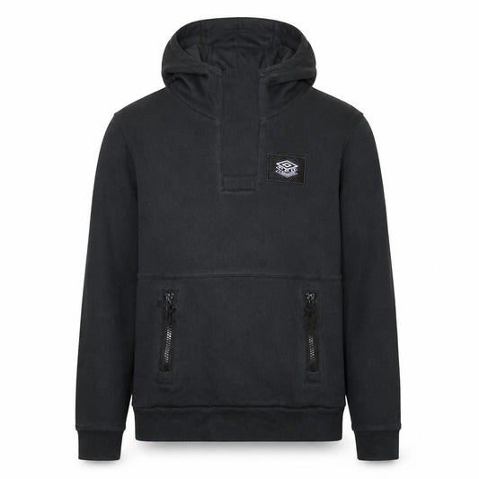 Umbro Mens Black Pullover Hoodie L Logo Fleece Sportswear