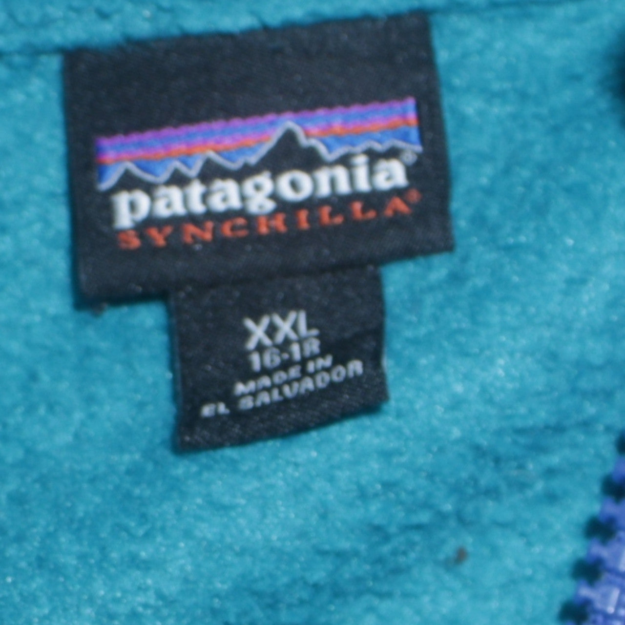 Patagonia Boys Blue Synchilla Fleece Jacket 16 Years Full Zip Winter Outerwear