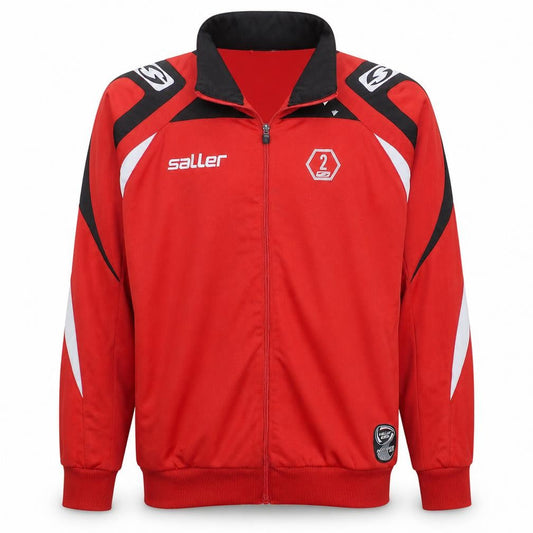 Saller Men's Red Track Jacket Football Team Sportswear Size L
