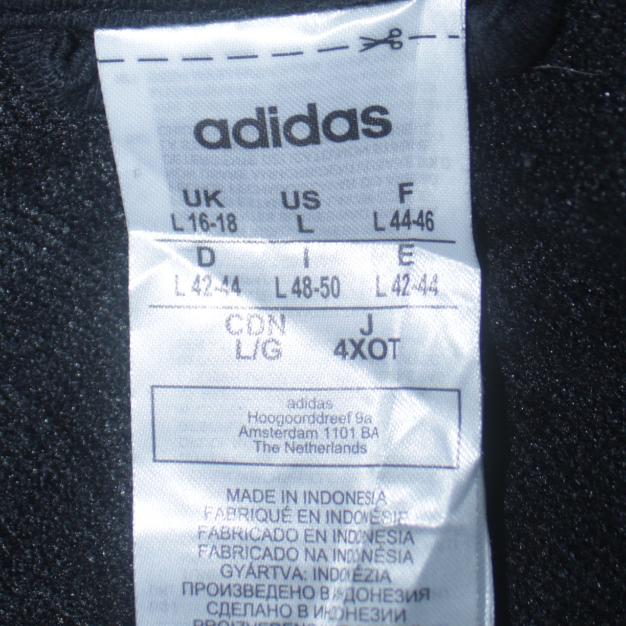 Adidas Women's Black Full Zip Hoodie Size L 16-18 Logo Print