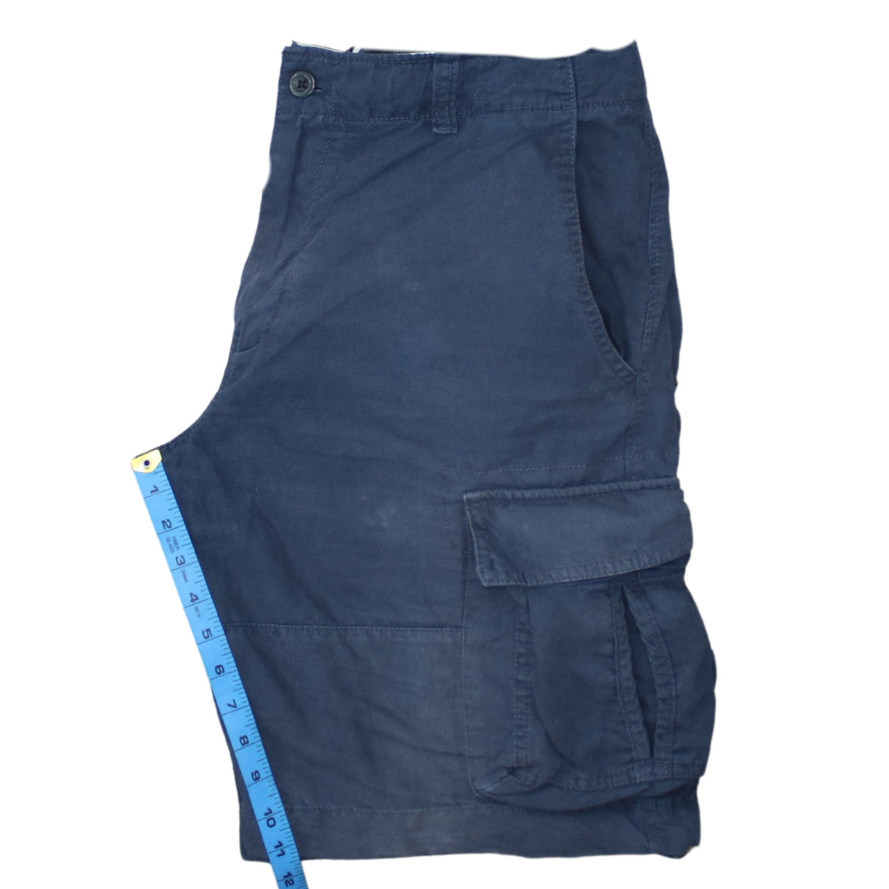 Tommy Hilfiger Men's Blue Cargo Shorts Size 36 Linen Cotton Blend