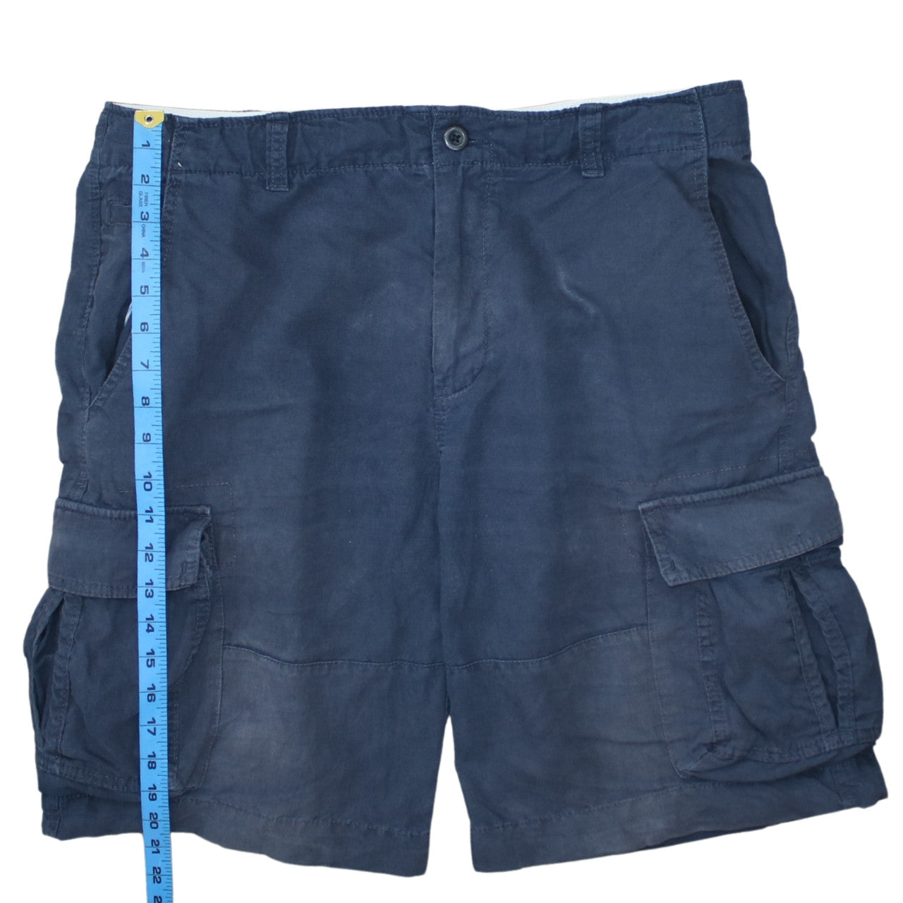 Tommy Hilfiger Men's Blue Cargo Shorts Size 36 Linen Cotton Blend