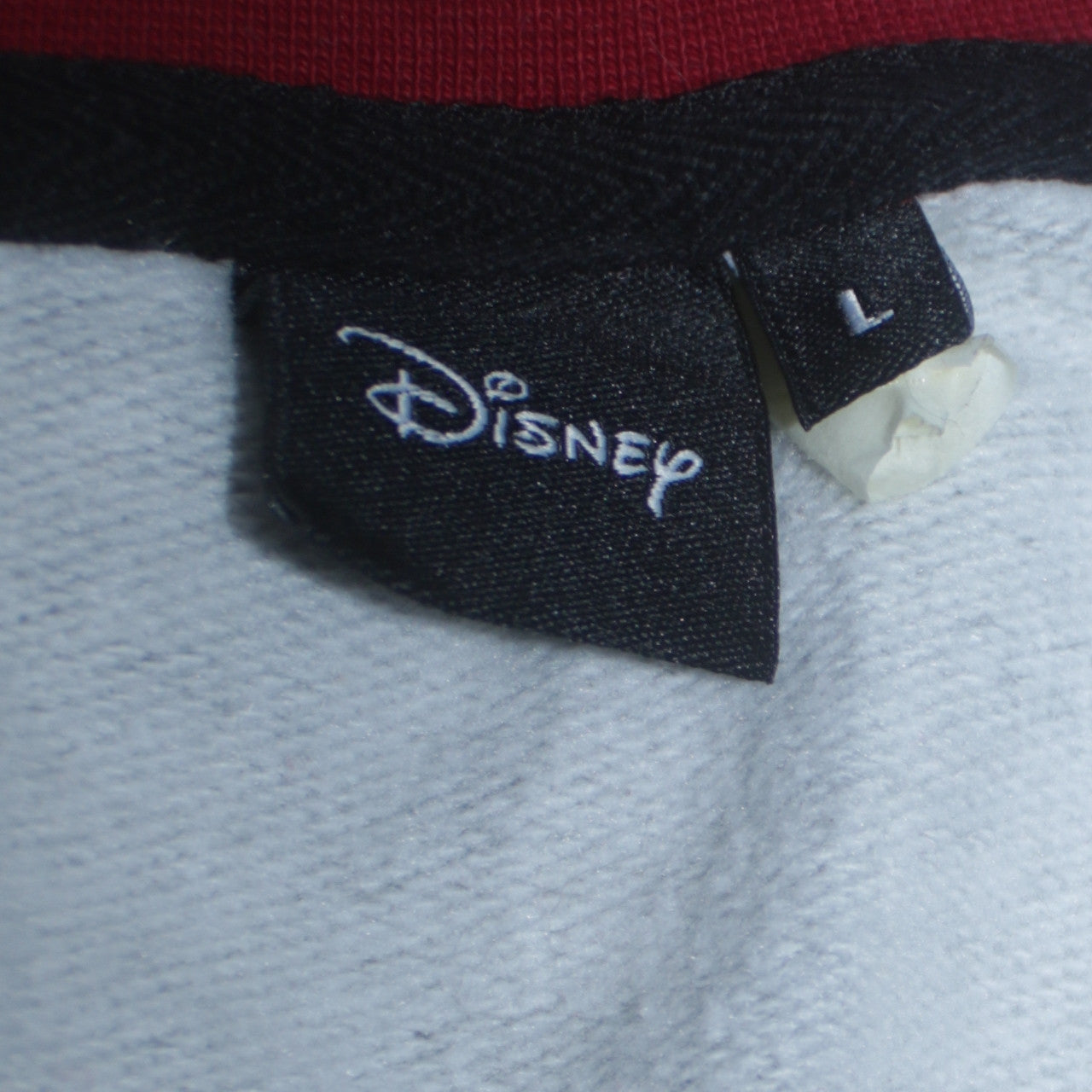 Disney Women Grey Red Long Sleeve Mickey Mouse Pullover Sweatshirt Size L