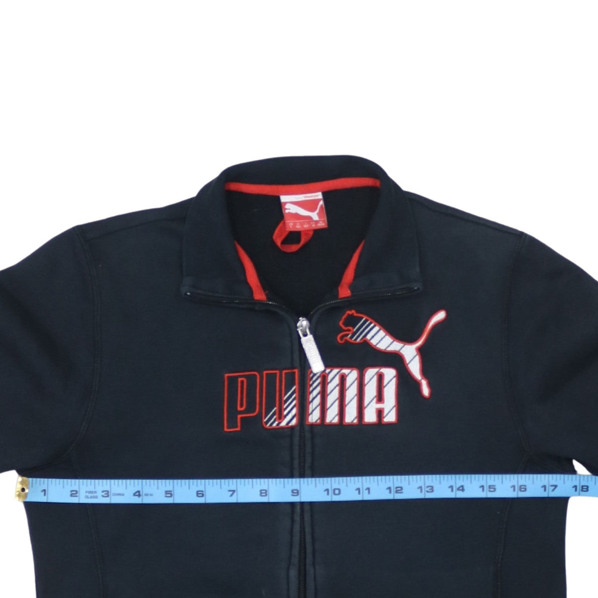 Puma Boys Black Track Jacket Size 12 Years Full Zip Cotton Blend
