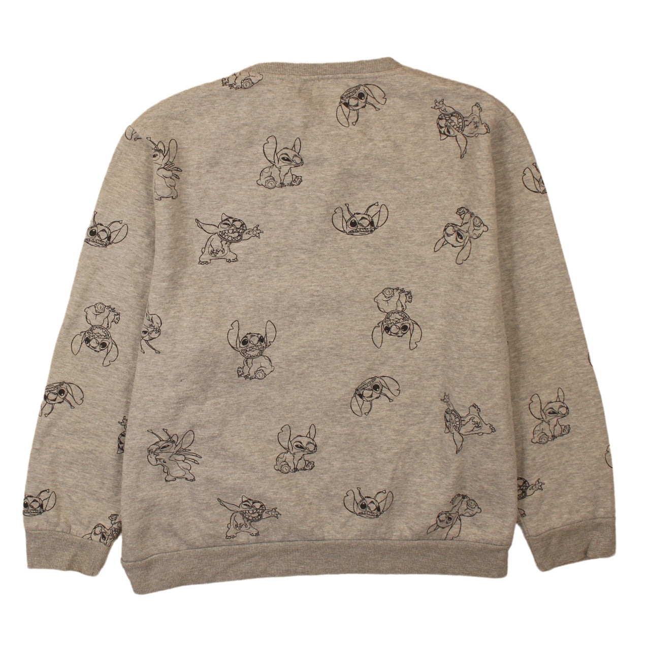 Disney Women Grey Lilo & Stitch Printed Pullover Sweatshirt XL