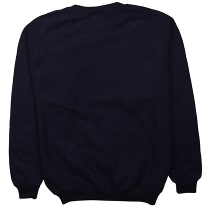 Back view of Russell Athletic boys’ black medium pullover crew neck sweatshirt
