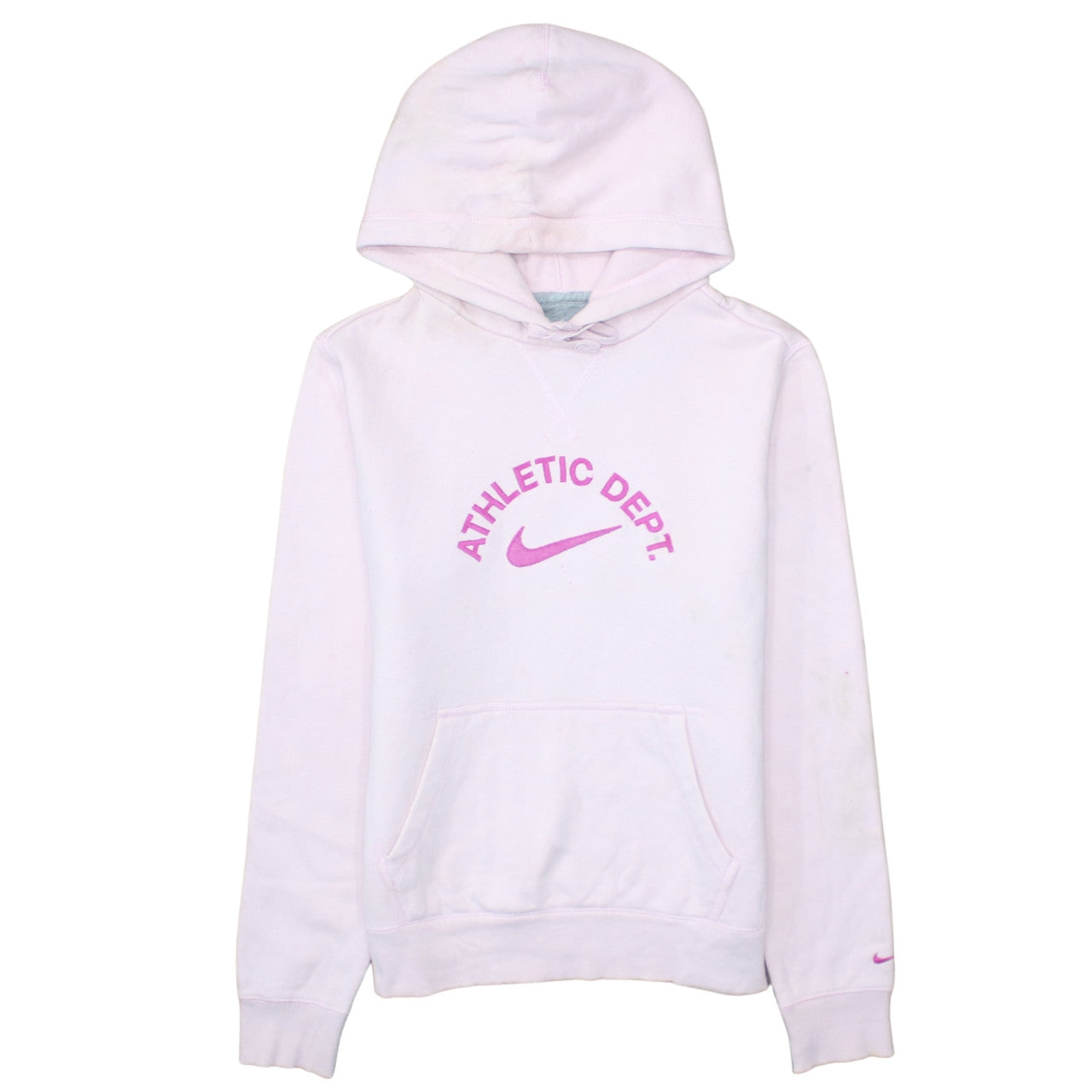 Nike Womens Pink Athletic Dept Pullover Hoodie Size 12/14 Cotton Blend